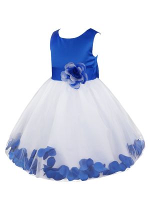 Toddler/Kids Girls Flower Petals Tulle Dress back image