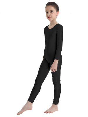 Kids Girls Long Sleeves Gymnastics Unitard Dancewear back image