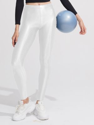 Women Shiny Metallic Stretchy Leggings Yoga Pants front image