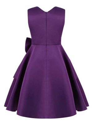 Kids Girls Bowknot Stain A-line Party Dress back image