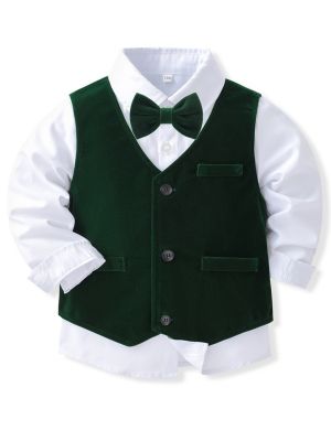Baby/Toddler Boys 3pcs Velvet Gentleman Outfit Formal Suits back image