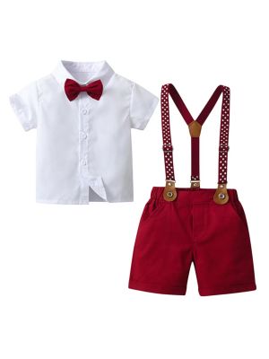 Baby Boys Cotton Gentleman Outfit Birthday Wedding Party Suits front image