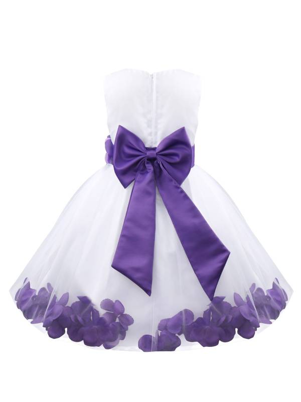 Kids Girls Flower Petals Tulle Ball Gown Flower Girls Dress thumb