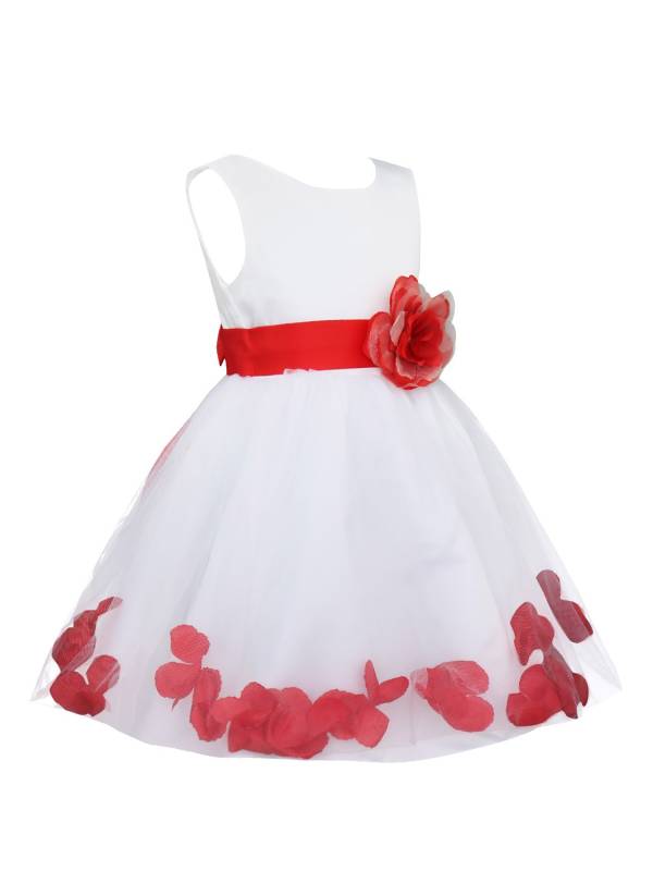 Kids Girls Flower Petals Tulle Ball Gown Flower Girls Dress thumb