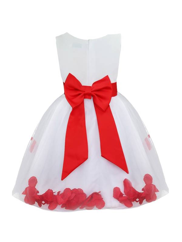 Kids Girls Flower Petals Tulle Ball Gown Flower Girls Dress thumb