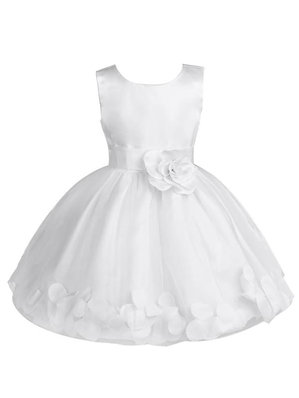 Kids Girls Flower Petals Tulle Ball Gown Flower Girls Dress thumb