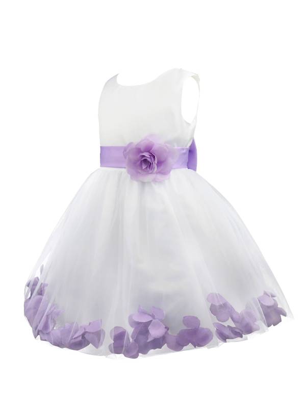 Kids Girls Flower Petals Tulle Ball Gown Flower Girls Dress thumb