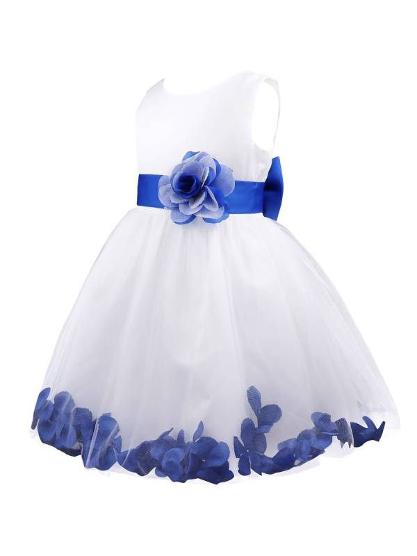 Kids Girls Flower Petals Tulle Ball Gown Flower Girls Dress thumb