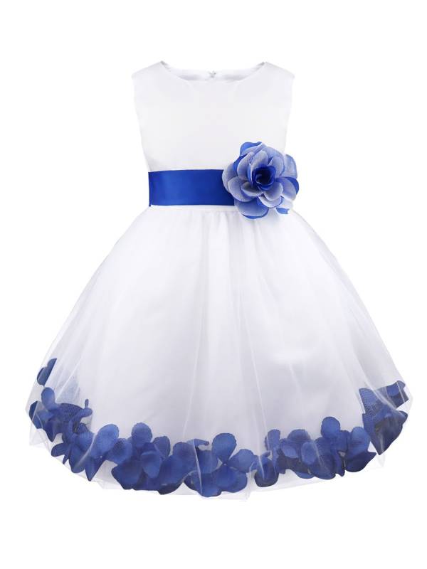 Kids Girls Flower Petals Tulle Ball Gown Flower Girls Dress thumb