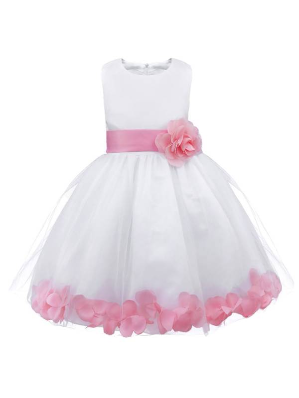 Kids Girls Flower Petals Tulle Ball Gown Flower Girls Dress thumb