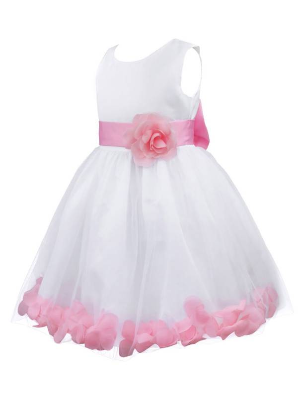 Kids Girls Flower Petals Tulle Ball Gown Flower Girls Dress thumb