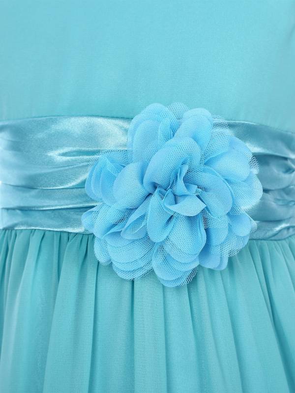 Toddler/Kids Girls Flower and Bowknot Ball Gown Chiffon Dress thumb