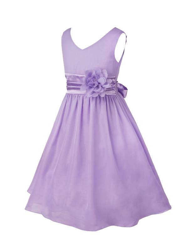 Toddler/Kids Girls Flower and Bowknot Ball Gown Chiffon Dress thumb