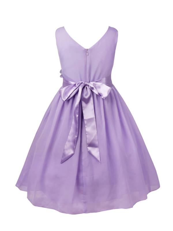 Toddler/Kids Girls Flower and Bowknot Ball Gown Chiffon Dress thumb