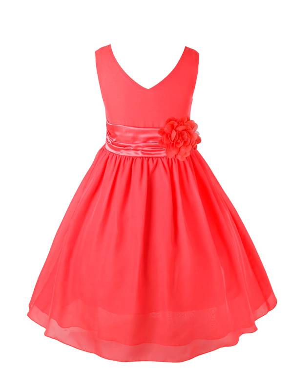 Toddler/Kids Girls Flower and Bowknot Ball Gown Chiffon Dress thumb