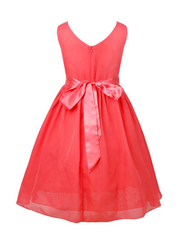 Toddler/Kids Girls Flower and Bowknot Ball Gown Chiffon Dress thumb