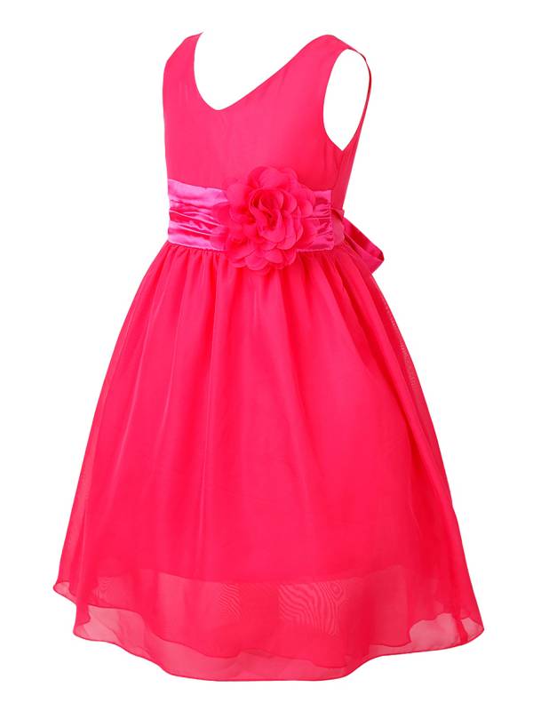 Toddler/Kids Girls Flower and Bowknot Ball Gown Chiffon Dress thumb