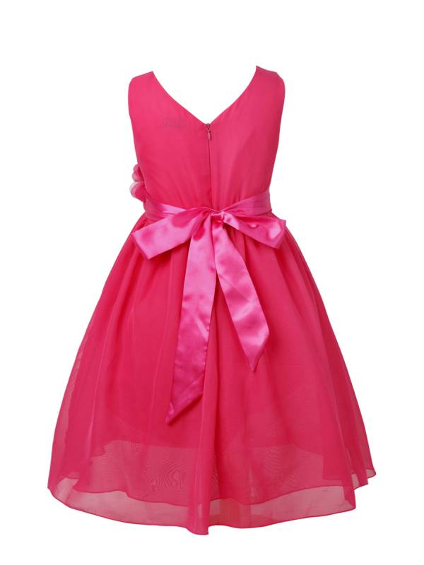 Toddler/Kids Girls Flower and Bowknot Ball Gown Chiffon Dress thumb