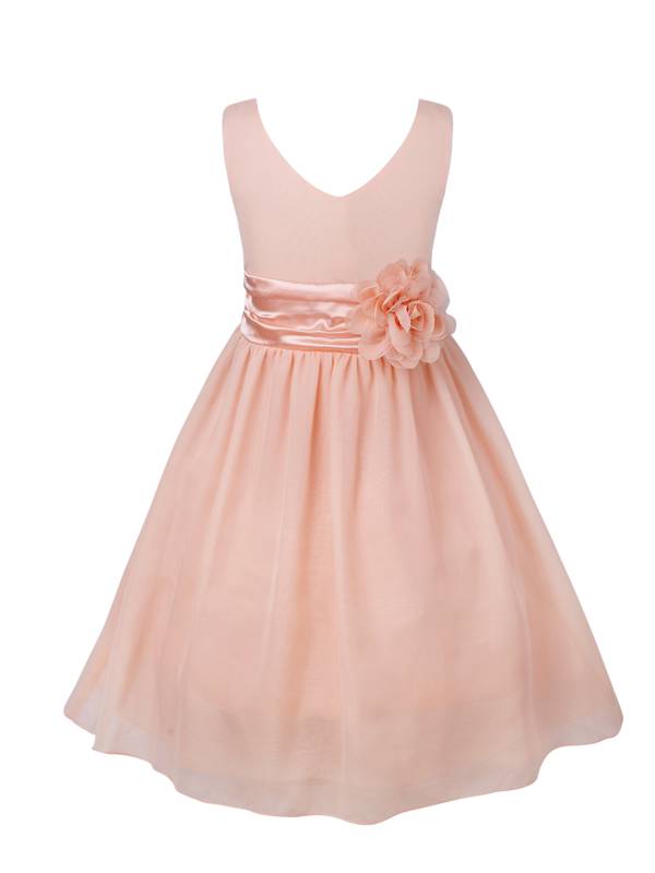 Toddler/Kids Girls Flower and Bowknot Ball Gown Chiffon Dress thumb