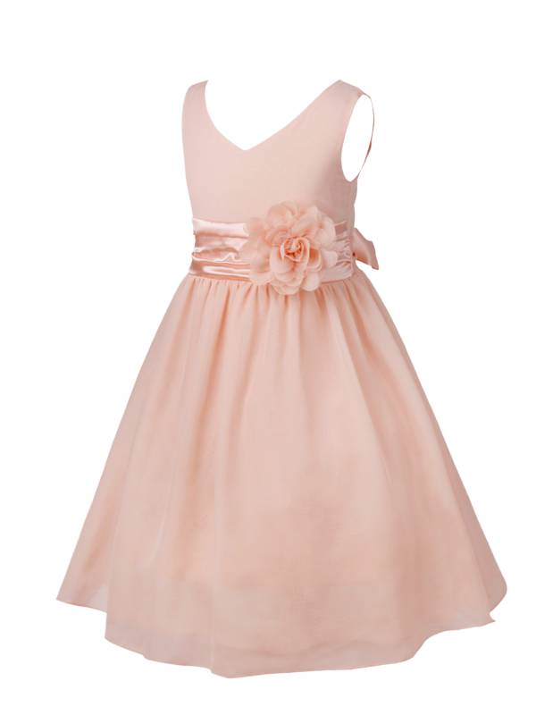 Toddler/Kids Girls Flower and Bowknot Ball Gown Chiffon Dress thumb