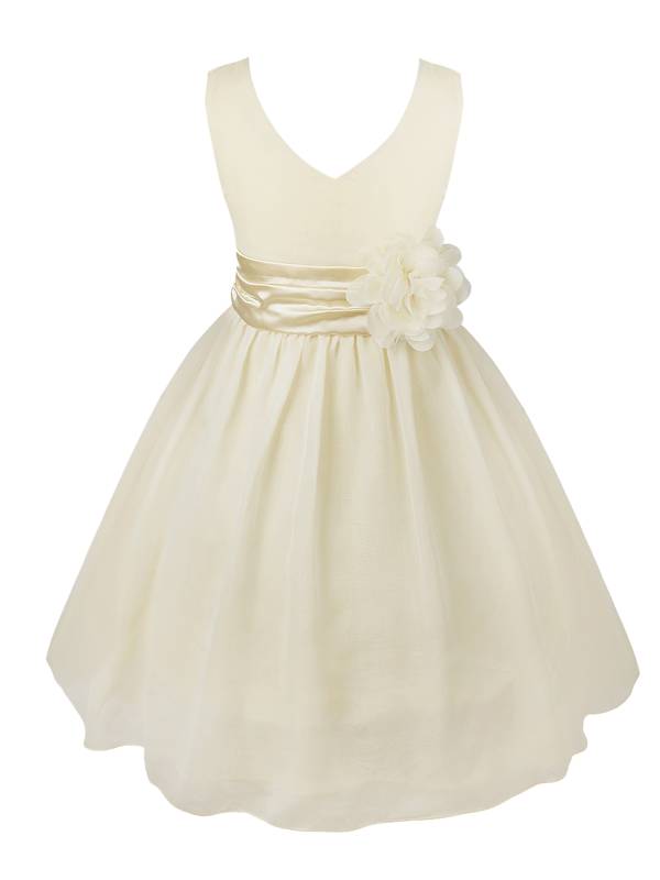 Toddler/Kids Girls Flower and Bowknot Ball Gown Chiffon Dress thumb