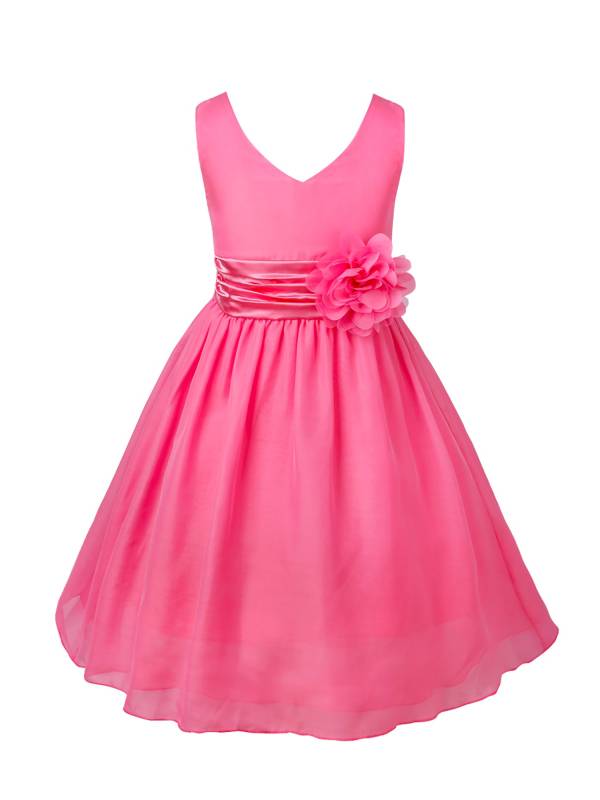 Toddler/Kids Girls Flower and Bowknot Ball Gown Chiffon Dress thumb