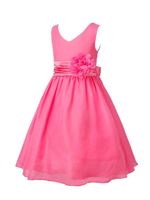 Toddler/Kids Girls Flower and Bowknot Ball Gown Chiffon Dress thumb