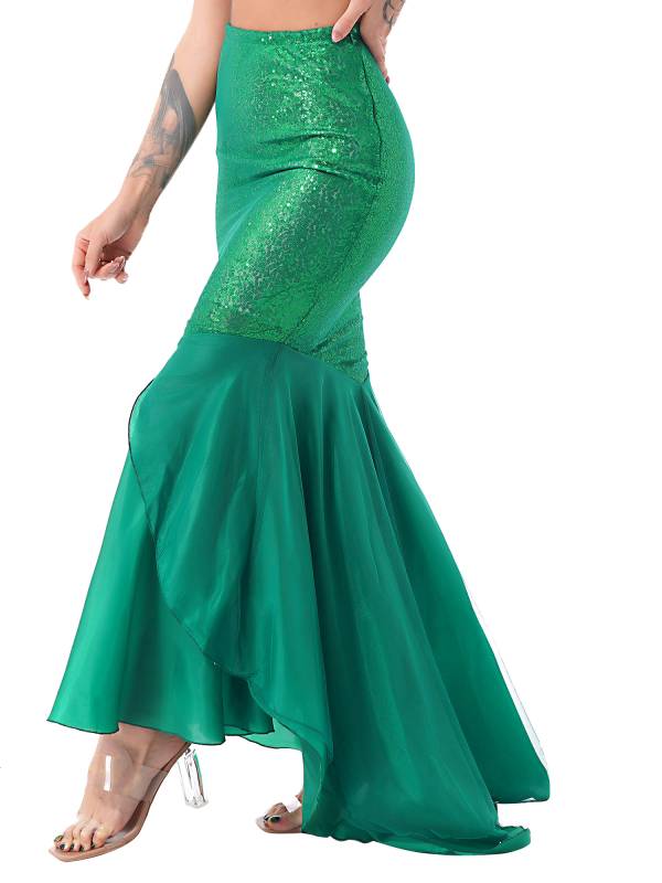 Women Sequined Mermaid Tail Skirt Costume thumb