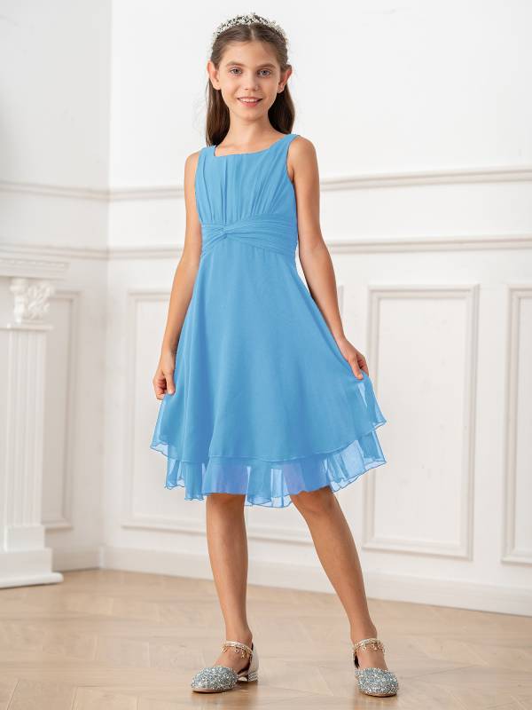 Toddler/Kids Girls Chiffon Knotted Waist Party Dress thumb