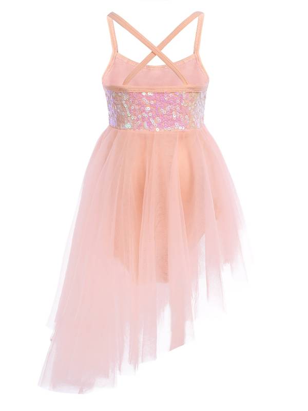 Kids Girls Sequins Tulle Ballet Dance Gymnastics Leotard Dress thumb