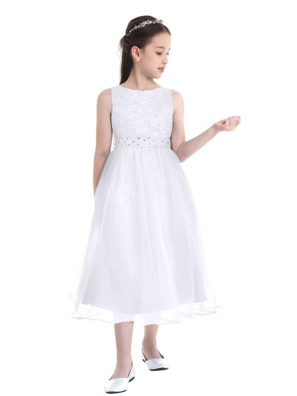 Toddler/Kids Girls Sequined Lace Mesh Flower Girl Dress thumb