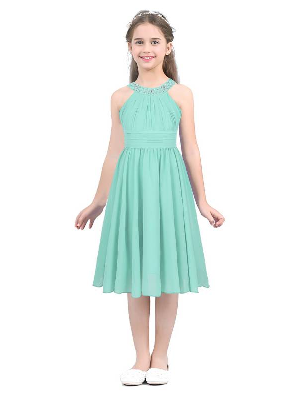 Toddler/Kids Girls Halter Neck Chiffon Dress thumb