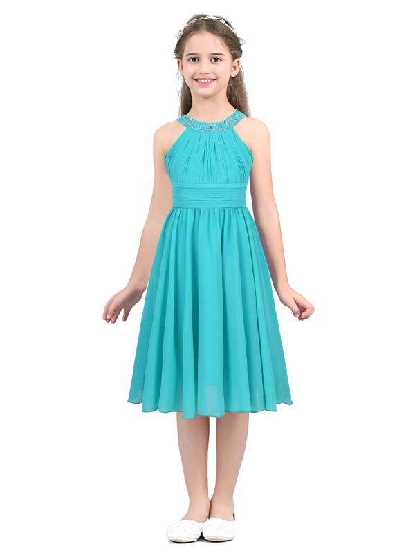 Toddler/Kids Girls Halter Neck Chiffon Dress thumb