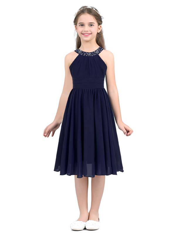 Toddler/Kids Girls Halter Neck Chiffon Dress thumb