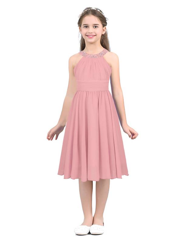 Toddler/Kids Girls Halter Neck Chiffon Dress thumb