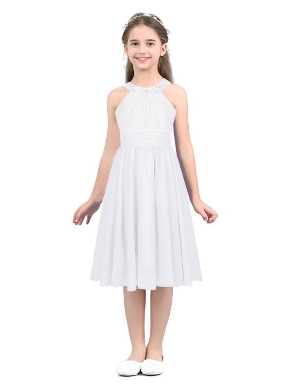 Toddler/Kids Girls Halter Neck Chiffon Dress thumb