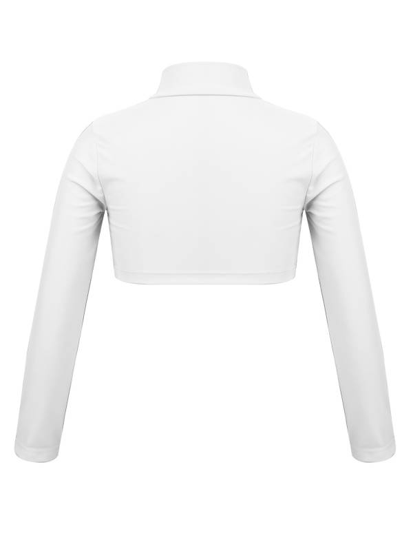 Kids Girls Solid Long Sleeves Crop Top thumb