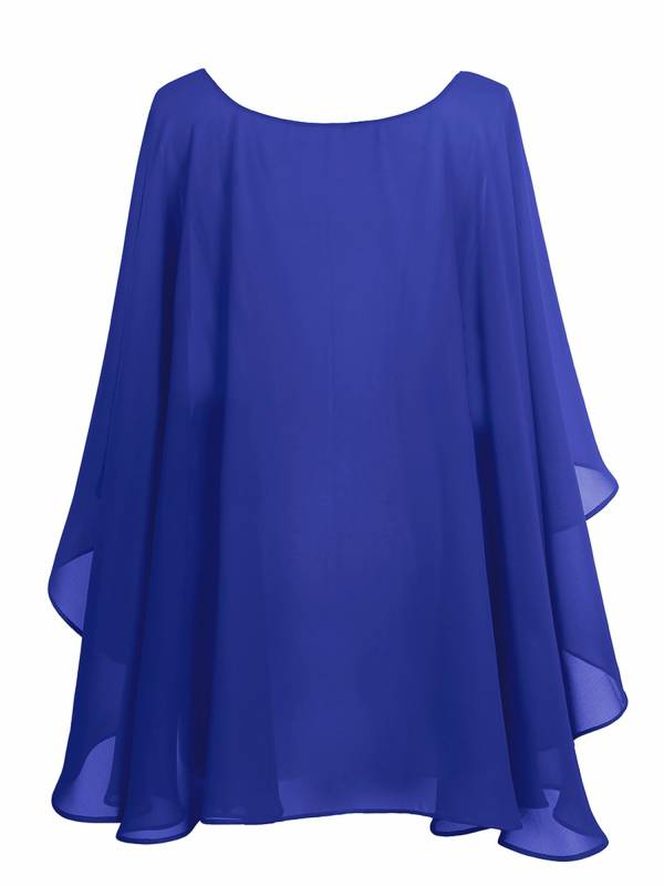 Women Chiffon High Low Shawl Wedding Capes Shrug thumb