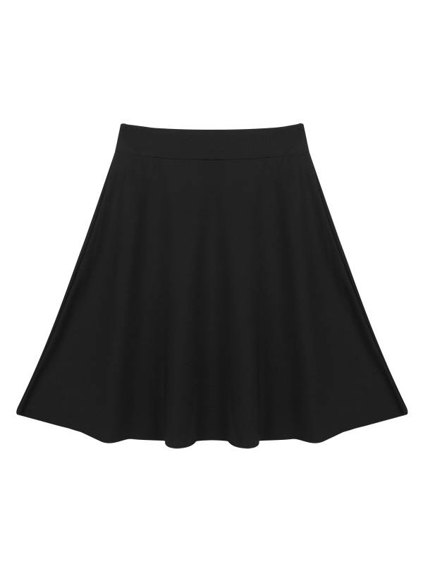 Girls Solid Color Knee Length A-Line Lyrical Dance Skirt thumb