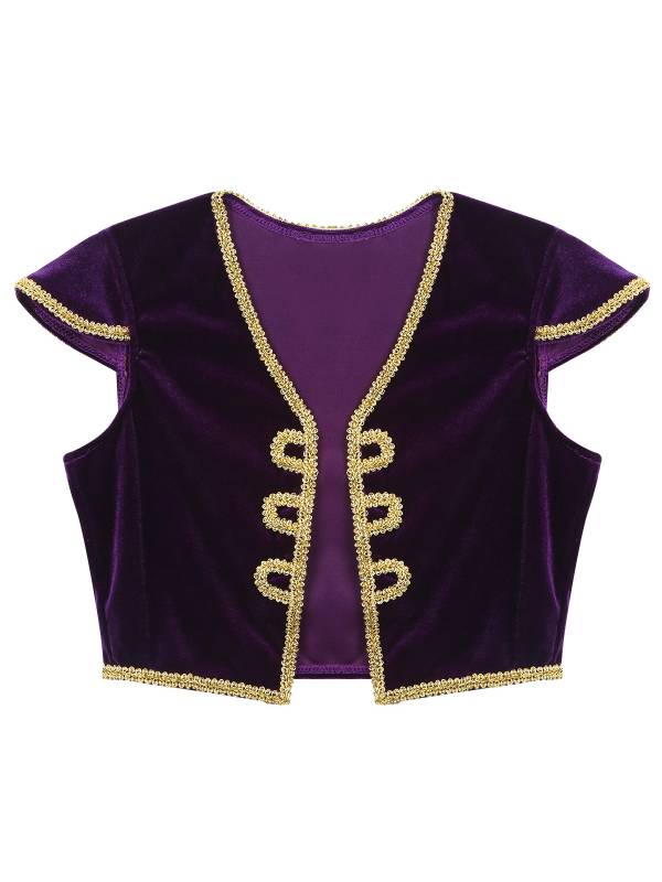 Kids Boys Arabian Prince Costume Outfit Waistcoat with Pants Set thumb