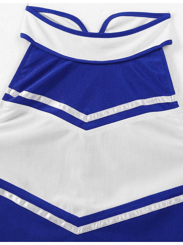 Women 2Pcs Cheerleading Costume Crop Top with Mini Pleated Skirt Set thumb