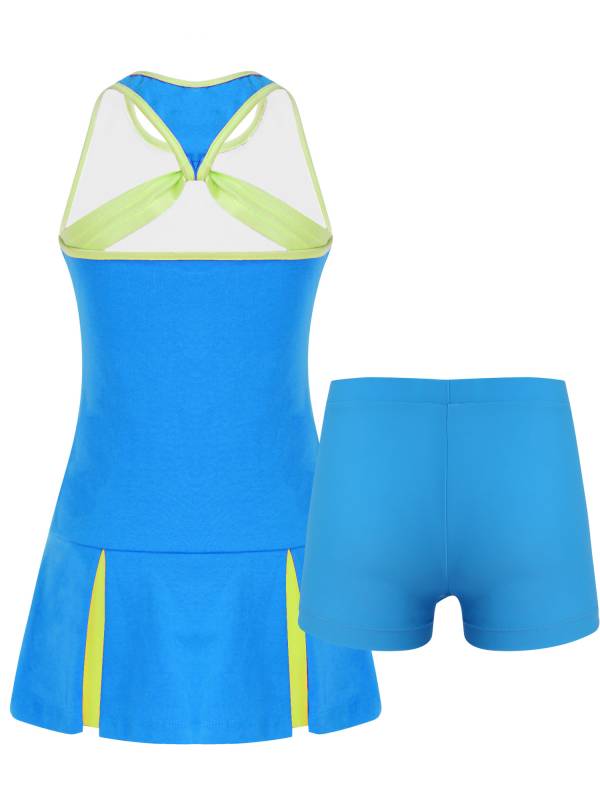 Kids Girls 2Pcs Sleeveless Sport Dress and Shorts Tennis Sets thumb