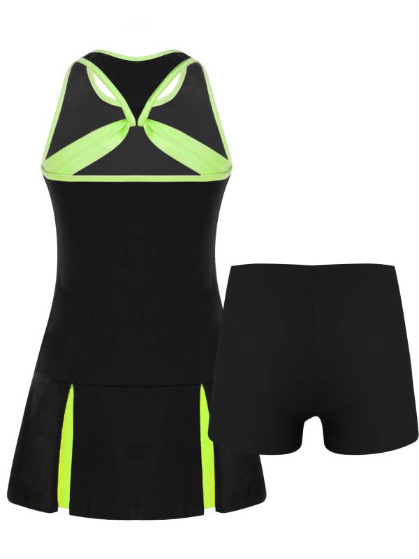 Kids Girls 2Pcs Sleeveless Sport Dress and Shorts Tennis Sets thumb