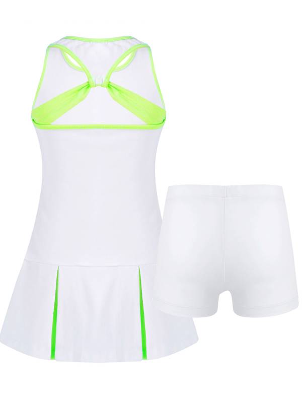 Kids Girls 2Pcs Sleeveless Sport Dress and Shorts Tennis Sets thumb