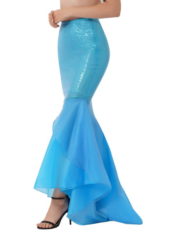 Women Sequined Mermaid Tail Skirt Costume thumb