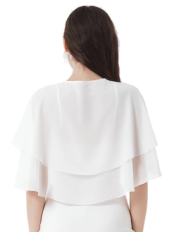 Women 2-Layer Chiffon Bolero Shawls thumb