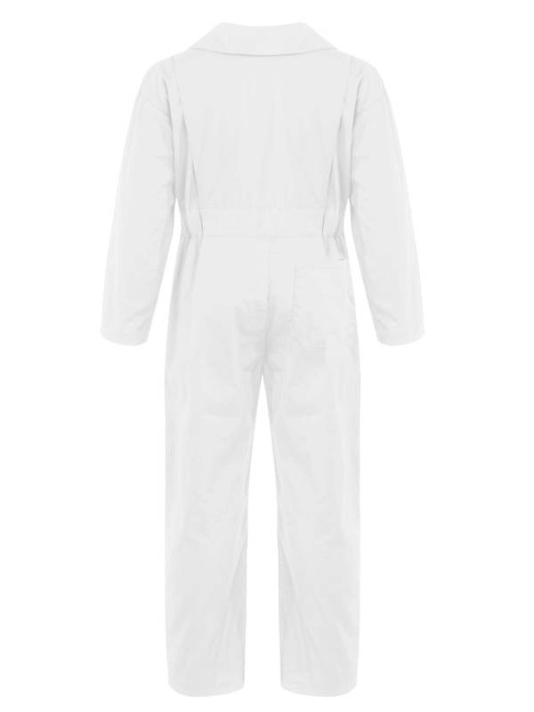 Kids Boys Long Sleeve Zipper Solid Color Coverall Casual Jumpsuit thumb