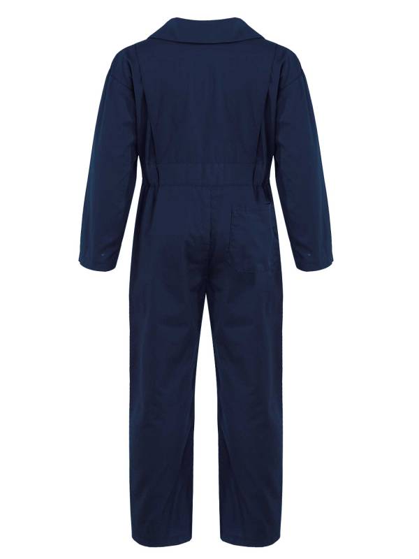 Kids Boys Long Sleeve Zipper Solid Color Coverall Casual Jumpsuit thumb