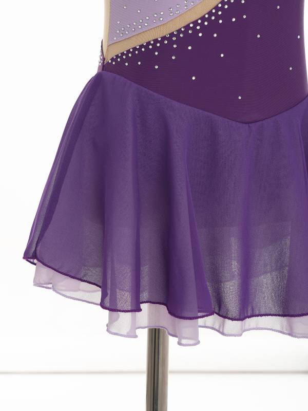 Kids Girls Sleeveless Rhinestone Figure Skating Dance Dress thumb