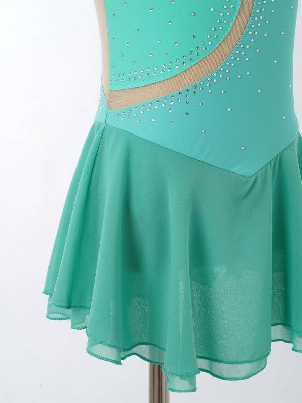 Kids Girls Sleeveless Rhinestone Figure Skating Dance Dress thumb